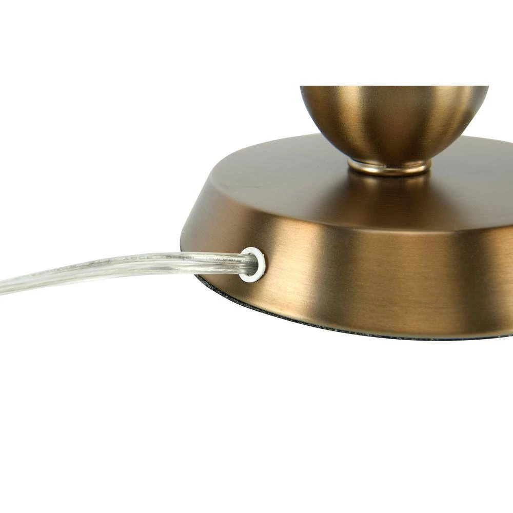 32.75 in. Gold Metal and Glass Table Lamp with Linen Shade by 3R Studios 7 32.75 in. Gold Metal and Glass Table Lamp with Linen Shade by 3R Studios - Image 5