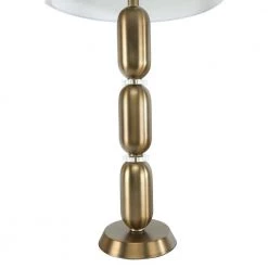 32.75 in. Gold Metal and Glass Table Lamp with Linen Shade by 3R Studios 17 32.75 in. Gold Metal and Glass Table Lamp with Linen Shade by 3R Studios -Heath Zenith Shop silver 3r studios table lamps ec0340 76 1000