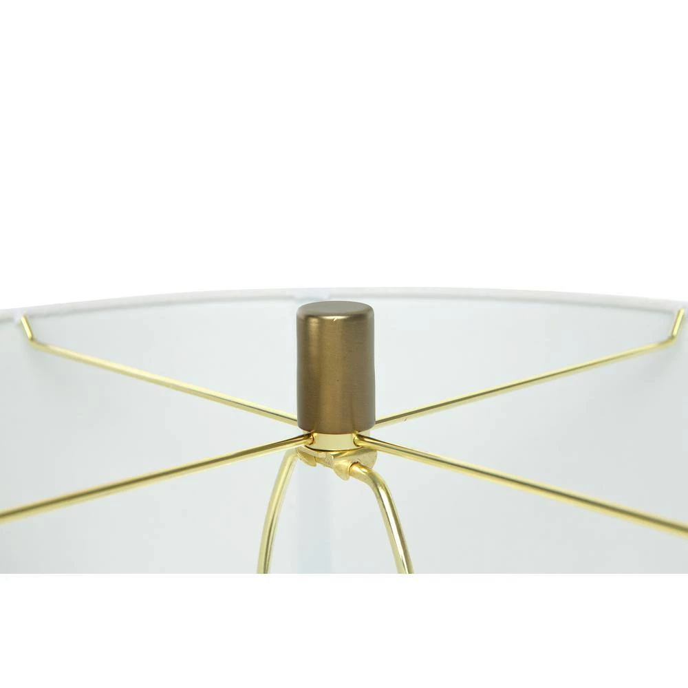 32.75 in. Gold Metal and Glass Table Lamp with Linen Shade by 3R Studios 9 32.75 in. Gold Metal and Glass Table Lamp with Linen Shade by 3R Studios - Image 7