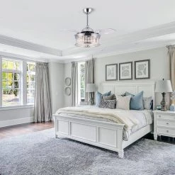 36 in. Indoor Silver Retractable Blades Ceiling Fan with Remote control by matrix decor -Heath Zenith Shop silver matrix decor ceiling fans with lights md bbwy2021005 31 1000