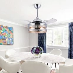 36 in. Indoor Silver Retractable Blades Ceiling Fan with Remote Control by matrix decor 25 36 in. Indoor Silver Retractable Blades Ceiling Fan with Remote Control by matrix decor -Heath Zenith Shop silver matrix decor ceiling fans with lights md f3516110v 31 1000