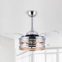 36 in. Indoor Silver Retractable Blades Ceiling Fan with Remote Control by matrix decor 21 36 in. Indoor Silver Retractable Blades Ceiling Fan with Remote Control by matrix decor -Heath Zenith Shop silver matrix decor ceiling fans with lights md f3516110v 44 1000