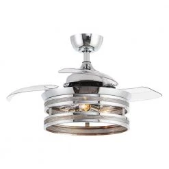 36 in. Indoor Silver Retractable Blades Ceiling Fan with Remote Control by matrix decor 18 36 in. Indoor Silver Retractable Blades Ceiling Fan with Remote Control by matrix decor -Heath Zenith Shop silver matrix decor ceiling fans with lights md f3516110v c3 1000