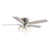 52 in. Indoor Silver Flushed Mounted Ceiling Fan with Light and Remote Control by matrix decor
