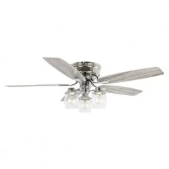 52 in. Indoor Silver Flushed Mounted Ceiling Fan with Light and Remote Control by matrix decor -Heath Zenith Shop silver matrix decor ceiling fans with lights md f6291110v c3 1000
