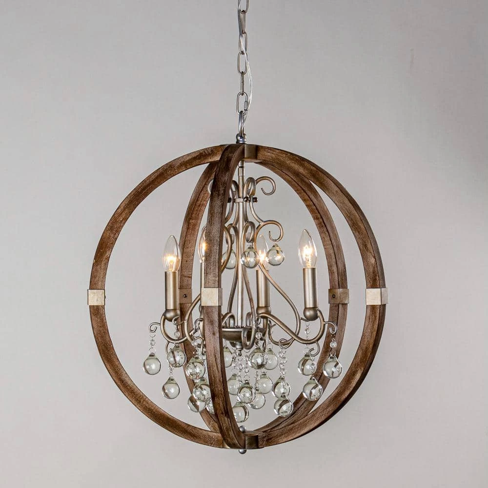 21.65 in. 4-Light Silver Chandelier by matrix decor 9 21.65 in. 4-Light Silver Chandelier by matrix decor - Image 7