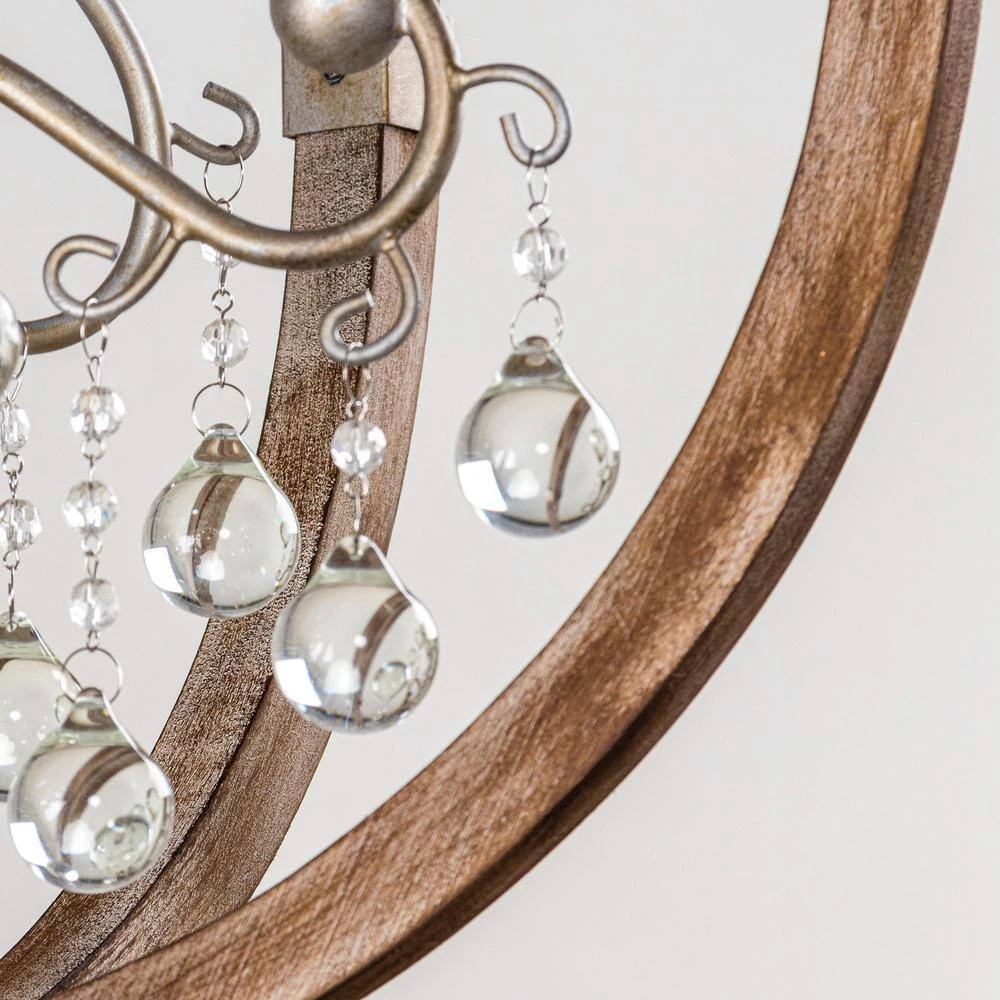 21.65 in. 4-Light Silver Chandelier by matrix decor 12 21.65 in. 4-Light Silver Chandelier by matrix decor - Image 10