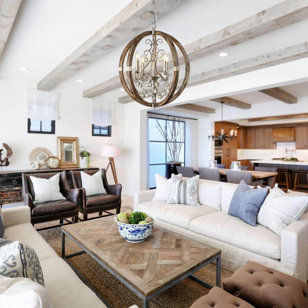 21.65 in. 4-Light Silver Chandelier by matrix decor 4 21.65 in. 4-Light Silver Chandelier by matrix decor - Image 2