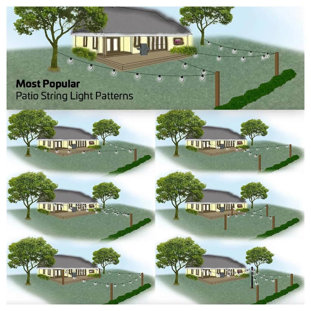 48 ft. String Light Hanging, Mounting Kit, Wire, Mounting Hooks by Newhouse Lighting 6 48 ft. String Light Hanging, Mounting Kit, Wire, Mounting Hooks by Newhouse Lighting - Image 4