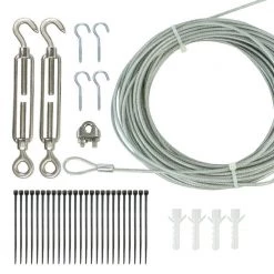 48 ft. String Light Hanging, Mounting Kit, Wire, Mounting Hooks by Newhouse Lighting
