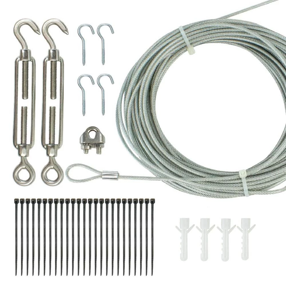 48 ft. String Light Hanging, Mounting Kit, Wire, Mounting Hooks by Newhouse Lighting 3 48 ft. String Light Hanging, Mounting Kit, Wire, Mounting Hooks by Newhouse Lighting