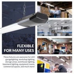 4 ft. 100-Watt (300- Watt Equivalent) Integrated LED 10,000 Lumens 4000K Garage Lighting Shop Light, Silver (4-Pack) by Newhouse Lighting 12 4 ft. 100-Watt (300- Watt Equivalent) Integrated LED 10,000 Lumens 4000K Garage Lighting Shop Light, Silver (4-Pack) by Newhouse Lighting -Heath Zenith Shop silver newhouse lighting shop lights nh shop 10k 4 1f 1000