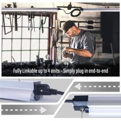 4 ft. 250-Watt Equivalent Integrated LED Silver Shop Light 4000K, Linkable (4-Pack) by Newhouse Lighting 9 4 ft. 250-Watt Equivalent Integrated LED Silver Shop Light 4000K, Linkable (4-Pack) by Newhouse Lighting -Heath Zenith Shop silver newhouse lighting shop lights nh shop m4ft 4 4f 1000