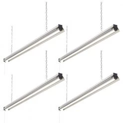 4 ft. 250-Watt Equivalent Integrated LED Silver Shop Light 4000K, Linkable (4-Pack) by Newhouse Lighting