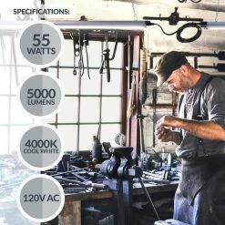 4 ft. 250-Watt Equivalent Integrated LED Silver Shop Light 4000K, Linkable (4-Pack) by Newhouse Lighting 12 4 ft. 250-Watt Equivalent Integrated LED Silver Shop Light 4000K, Linkable (4-Pack) by Newhouse Lighting -Heath Zenith Shop silver newhouse lighting shop lights nh shop m4ft 4 fa 1000