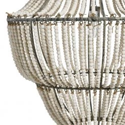 Bungalow Lane 1-Light White Washed Beaded Chandelier by 3R Studios 13 Bungalow Lane 1-Light White Washed Beaded Chandelier by 3R Studios -Heath Zenith Shop white 3r studios chandeliers da5094 1f 1000