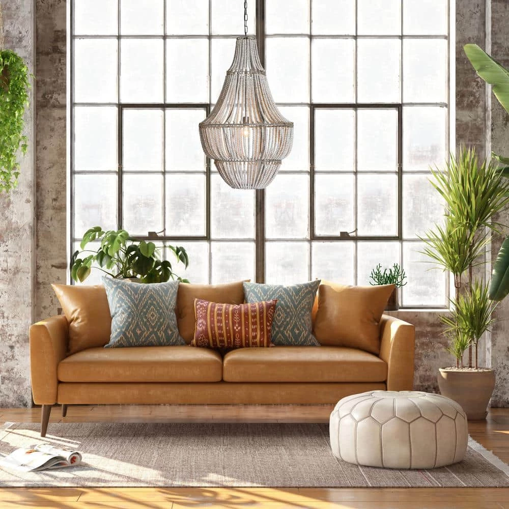 Bungalow Lane 1-Light White Washed Beaded Chandelier by 3R Studios 10 Bungalow Lane 1-Light White Washed Beaded Chandelier by 3R Studios - Image 8