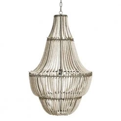 Bungalow Lane 1-Light White Washed Beaded Chandelier by 3R Studios 15 Bungalow Lane 1-Light White Washed Beaded Chandelier by 3R Studios -Heath Zenith Shop white 3r studios chandeliers da5094 fa 1000