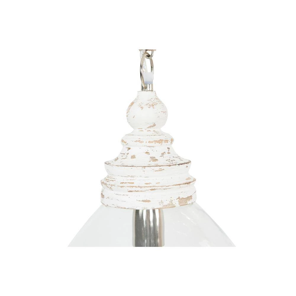 1-Light White Mango Wood Pendant Light with Glass Shade by 3R Studios 8 1-Light White Mango Wood Pendant Light with Glass Shade by 3R Studios - Image 6