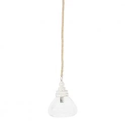 1-Light White Mango Wood Pendant Light with Glass Shade by 3R Studios 12 1-Light White Mango Wood Pendant Light with Glass Shade by 3R Studios -Heath Zenith Shop white 3r studios chandeliers ec0250 fa 1000