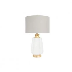 27 in. Gold Table Lamp with Linen Shade by 3R Studios