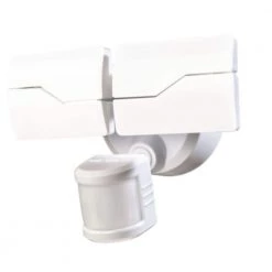 White Flexview Quad Lamp Technology Motion-Sensing Outdoor Hardwired with Intigrated LED Security Light by Heath Zenith