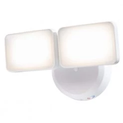 Twin Head White Outdoor Integrated LED Dusk to Dawn Activated Flood Light with Adjustable Color Temperature by Heath Zenith