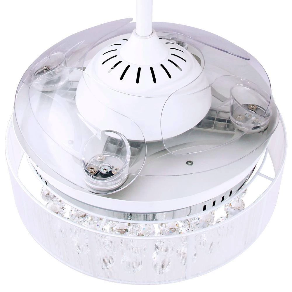 46 in. LED Indoor White Downrod Mount Retractable Ceiling Fan with Light Kit and Remote Control by matrix decor 9 46 in. LED Indoor White Downrod Mount Retractable Ceiling Fan with Light Kit and Remote Control by matrix decor - Image 7