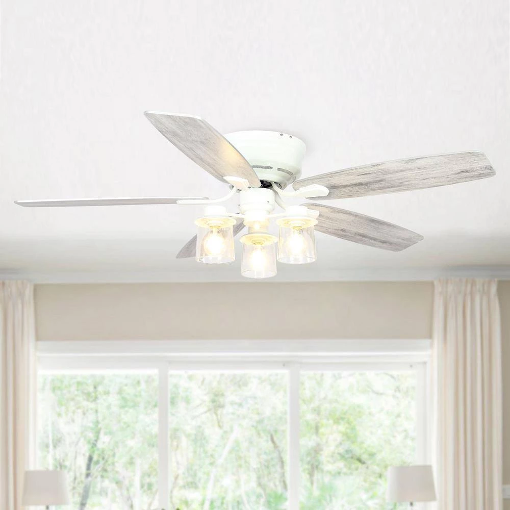 52 in. Indoor White Flushed Mounted Ceiling Fan with Light and Remote Control by matrix decor 6 52 in. Indoor White Flushed Mounted Ceiling Fan with Light and Remote Control by matrix decor - Image 4