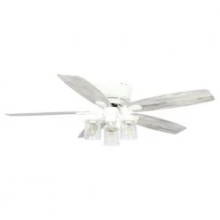 52 in. Indoor White Flushed Mounted Ceiling Fan with Light and Remote Control by matrix decor 10 52 in. Indoor White Flushed Mounted Ceiling Fan with Light and Remote Control by matrix decor -Heath Zenith Shop white matrix decor ceiling fans with lights md f6291wh110v c3 1000
