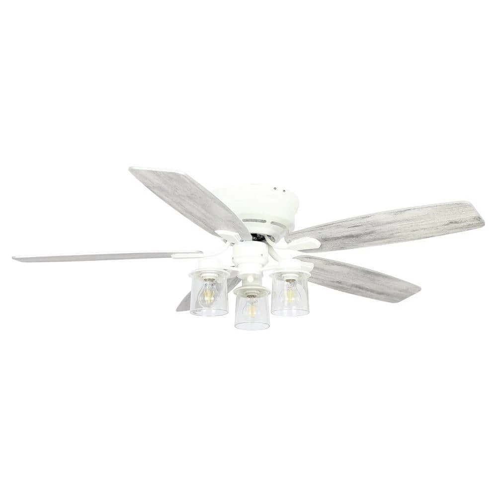 52 in. Indoor White Flushed Mounted Ceiling Fan with Light and Remote Control by matrix decor 5 52 in. Indoor White Flushed Mounted Ceiling Fan with Light and Remote Control by matrix decor - Image 3