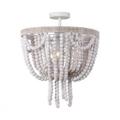 3-Light White Vintage Chandelier by matrix decor