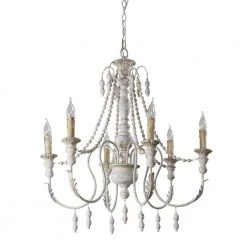 29.52 in. 6-Light Antique White Candle Style Chandelier by matrix decor -Heath Zenith Shop white matrix decor chandeliers md bb8817 6110v c3 1000