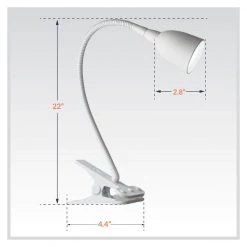 22 in. Olivia Clip Light for Desk, Gooseneck Clamp LED Reading Light, Flexible and Dimmable, White by Newhouse Lighting -Heath Zenith Shop white newhouse lighting desk lamps nhclp ol wh 40 1000