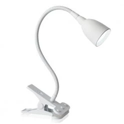 22 in. Olivia Clip Light for Desk, Gooseneck Clamp LED Reading Light, Flexible and Dimmable, White by Newhouse Lighting