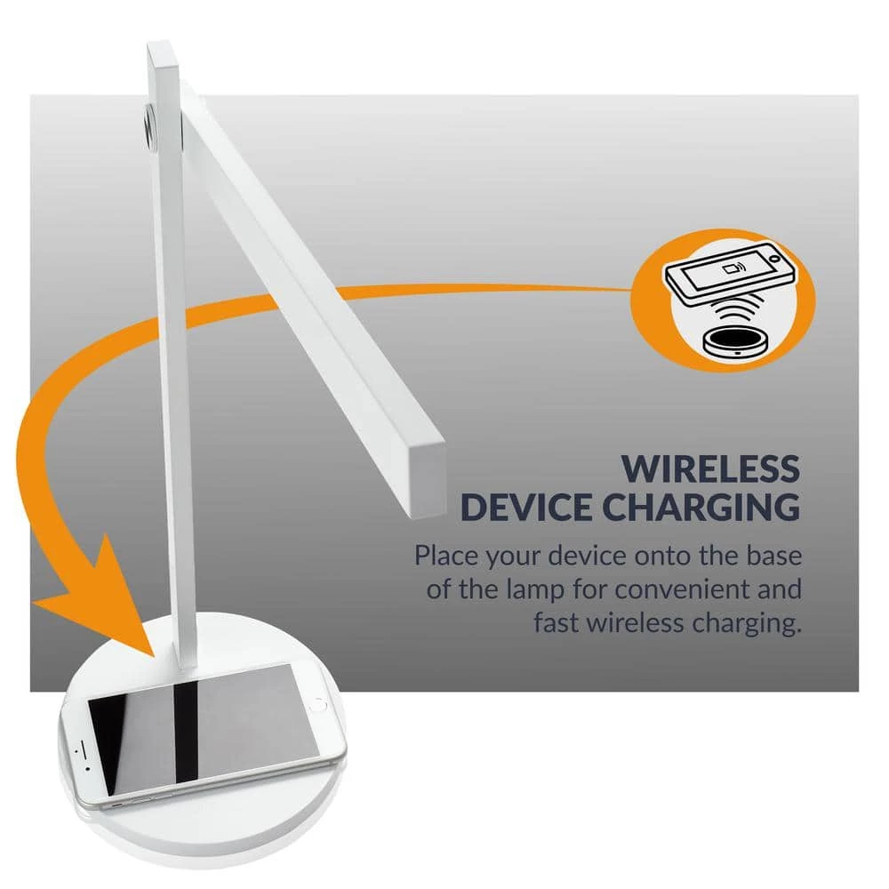 Adonis 17 in. White LED Dimmable Desk Lamp with Wireless Charger and Color Temperature Light Control by Newhouse Lighting 7 Adonis 17 in. White LED Dimmable Desk Lamp with Wireless Charger and Color Temperature Light Control by Newhouse Lighting - Image 5
