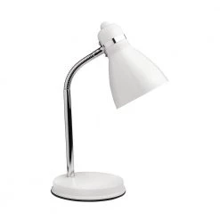 13 in. Oxford Classic White Desk Lamp with A15 LED Light Bulb Included, Reading Light for Home Nightstand, Warm White by Newhouse Lighting