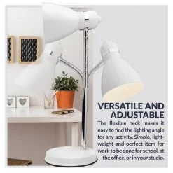 13 in. Oxford Classic White Desk Lamp with A15 LED Light Bulb Included, Reading Light for Home Nightstand, Warm White by Newhouse Lighting -Heath Zenith Shop white newhouse lighting desk lamps nhdk ox wh fa 1000