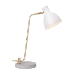 20 .5 in. White Contemporary Desk or Table Lamp with Free LED Bulb by Newhouse Lighting