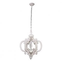 6-Light Antique White Lantern Wood Chandelier by matrix decor -Heath Zenith Shop wood matrix decor chandeliers md 90066110v 1f 1000