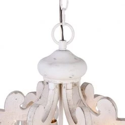 6-Light Antique White Lantern Wood Chandelier by matrix decor -Heath Zenith Shop wood matrix decor chandeliers md 90066110v 76 1000