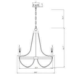 6-Light Wood Vintage Candle Chandelier by matrix decor -Heath Zenith Shop wood matrix decor chandeliers md bb8803 6110v 40 1000