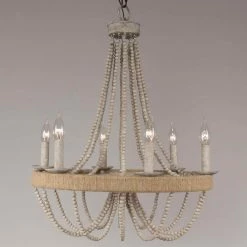 6-Light Wood Vintage Candle Chandelier by matrix decor -Heath Zenith Shop wood matrix decor chandeliers md bb8803 6110v 4f 1000