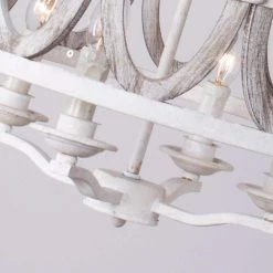 4-Light Wood Vintage Candle Chandelier by matrix decor -Heath Zenith Shop wood matrix decor chandeliers md bb8804 4110v 44 1000