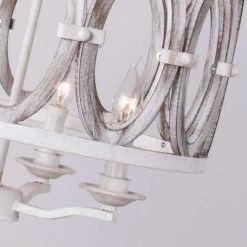 4-Light Wood Vintage Candle Chandelier by matrix decor -Heath Zenith Shop wood matrix decor chandeliers md bb8804 4110v fa 1000