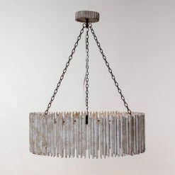 3-Lights Rustic Wood Shade Chandelier by matrix decor -Heath Zenith Shop wood matrix decor chandeliers md bb8813 3110v 76 1000