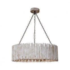 3-Lights Rustic Wood Shade Chandelier by matrix decor -Heath Zenith Shop wood matrix decor chandeliers md bb8813 3110v c3 1000