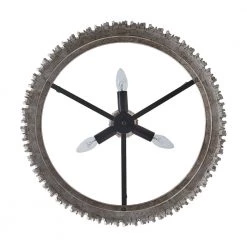 3-Lights Rustic Wood Shade Chandelier by matrix decor -Heath Zenith Shop wood matrix decor chandeliers md bb8813 3110v d4 1000